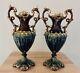 Antique Pair Of Julius Dressler Majolica Art Nouveau Vase Signed Jbd Read