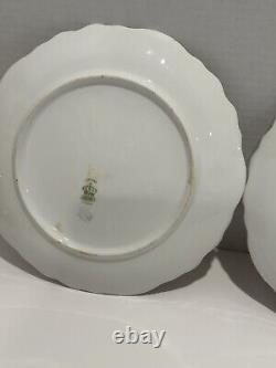 Antique Pair Of Limoges Coronet Hand Painted Signed 9 Fish Plates