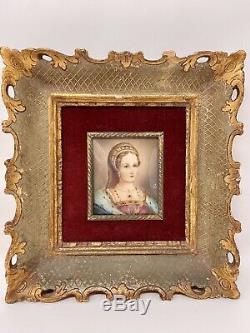 Antique Pair Of Miniature Portraits By Italian Artist 19th Century Good Conditio