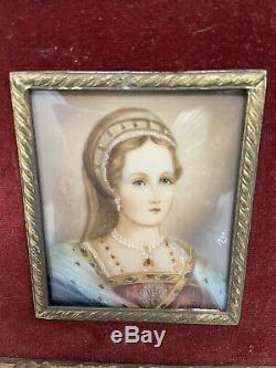 Antique Pair Of Miniature Portraits By Italian Artist 19th Century Good Conditio