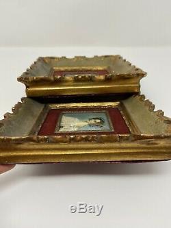 Antique Pair Of Miniature Portraits By Italian Artist 19th Century Good Conditio