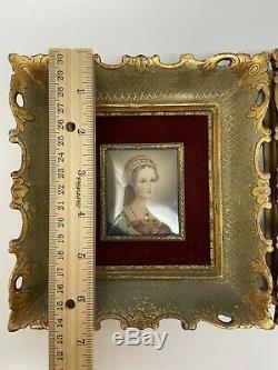 Antique Pair Of Miniature Portraits By Italian Artist 19th Century Good Conditio