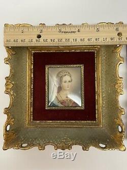 Antique Pair Of Miniature Portraits By Italian Artist 19th Century Good Conditio