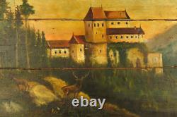 Antique Pair Of Painted Panels Signed Paintings Dated 1913 / Folk Art