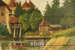 Antique Pair Of Painted Panels Signed Paintings Dated 1913 / Folk Art