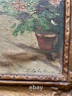 Antique Pair Oil Paintings Frati Italian Street Scenes Signed G Catalano