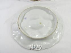 Antique Pair Oyster Plates Carl Tielsch Turkey Pattern 5 Wells Porcelain Signed