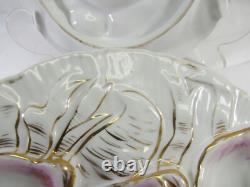 Antique Pair Oyster Plates Carl Tielsch Turkey Pattern 5 Wells Porcelain Signed