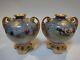 Antique Pair Royal Doulton Hand Painted Cattle Vases Signed A. Eaton