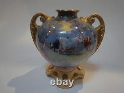 Antique Pair Royal Doulton Hand Painted cattle vases signed A. Eaton