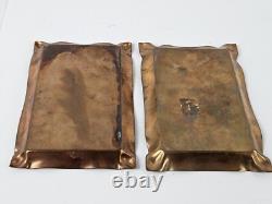 Antique Pair of 1930's Signed TIFFANY & CO. NY Brass Art Deco Trinket Dish Trays
