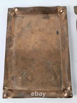 Antique Pair of 1930's Signed TIFFANY & CO. NY Brass Art Deco Trinket Dish Trays