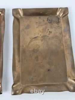 Antique Pair of 1930's Signed TIFFANY & CO. NY Brass Art Deco Trinket Dish Trays