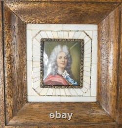 Antique Pair of Framed Miniature Portrait Paintings Signed Plimer, French