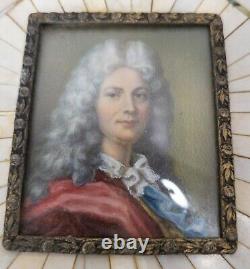 Antique Pair of Framed Miniature Portrait Paintings Signed Plimer, French