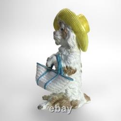 Antique Pair of Meissen School Porcelain Character Dog Figures Signed C1880