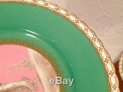 Antique Pair of Mintons Porcelain Cabinet Plates Signed with Woman Maiden Dec