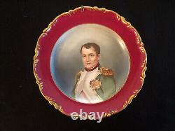 Antique Pair of Pirkenhammer signed Cabinet Plates Napoleon and Josephine