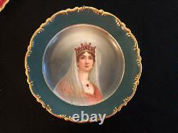 Antique Pair of Pirkenhammer signed Cabinet Plates Napoleon and Josephine