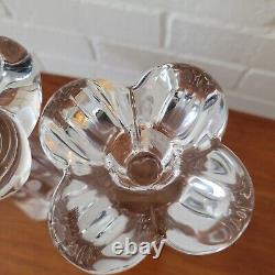 Antique Pair of Signed Art Deco Baccarat French Crystal Candlesticks Diomede