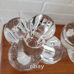 Antique Pair of Signed Art Deco Baccarat French Crystal Candlesticks Diomede