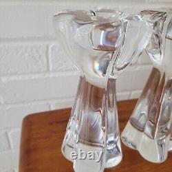 Antique Pair of Signed Art Deco Baccarat French Crystal Candlesticks Diomede