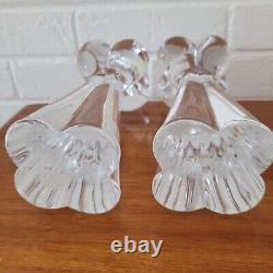 Antique Pair of Signed Art Deco Baccarat French Crystal Candlesticks Diomede