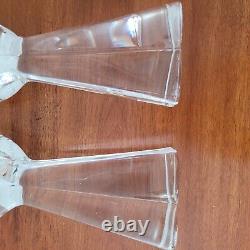 Antique Pair of Signed Art Deco Baccarat French Crystal Candlesticks Diomede