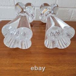 Antique Pair of Signed Art Deco Baccarat French Crystal Candlesticks Diomede