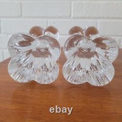 Antique Pair of Signed Art Deco Baccarat French Crystal Candlesticks Diomede