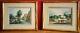 Antique Pair Of Watercolor Paintings French School Framed Signed C Sain 1863