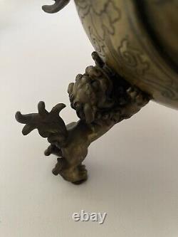 Antique Pair signed Chinese Bronze Censer Incense Burner