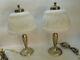 Antique Pairpoint Reverse Painted Boudoir Lamp Pair Lamps Signed Shade Base