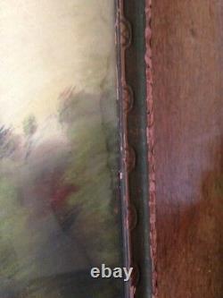 Antique Pastel Painting Pair of Landscapes Helen Chiles Art Deco Framed