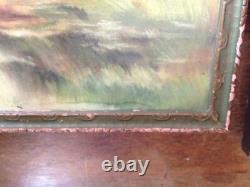 Antique Pastel Painting Pair of Landscapes Helen Chiles Art Deco Framed