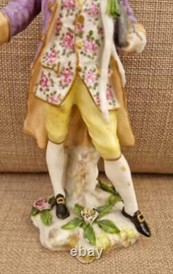 Antique Porcelain French Samson Pare of Young Couple Figurines Signed 1850s