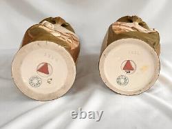 Antique ROYAL DUX CZECH Bohemian Vases Artist Signed Pair Antique Royal Dux