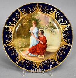 Antique Royal Vienna Hand Painted Plate Classical Scene withCouple signed W. PFOHL