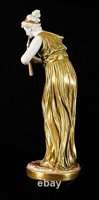Antique Royal Worcester pair Greek figurines 1827 & 1828 Modelled James Hadley