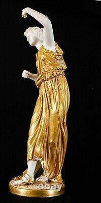 Antique Royal Worcester pair Greek figurines 1827 & 1828 Modelled James Hadley