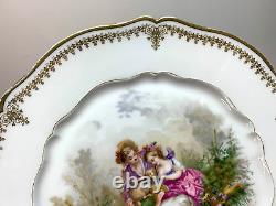 Antique SIGNED 1846 SEVRES CHATEAU DE ST CLOUD CABINET PLATE Young French Couple