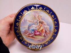 Antique Sevres Porcelain Hand Painted Couple SIgned Dresser Casket Box Gold