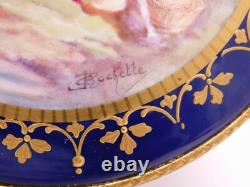 Antique Sevres Porcelain Hand Painted Couple SIgned Dresser Casket Box Gold