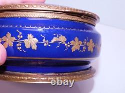 Antique Sevres Porcelain Hand Painted Couple SIgned Dresser Casket Box Gold