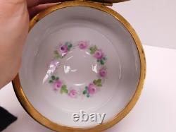 Antique Sevres Porcelain Hand Painted Couple SIgned Dresser Casket Box Gold