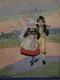 Antique Signe Palmblad Painting Board Impressionism Skane Sweden Couple Costumes