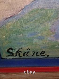 Antique Signe Palmblad Painting Board Impressionism Skane Sweden Couple Costumes