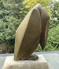 Antique Signed G. H. Laurent Bronze on Marble Art Deco Stork Bookends France