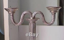 Antique Signed German Candlestick Candelabra Pair 800 Solid Silver Neoclassical