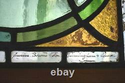 Antique Signed Pair SWAINE BOURNE QUEEN VICTORIA 1901 Stained Glass Jewel Window
